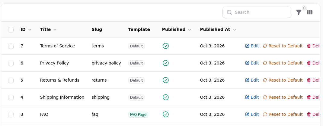 Pages