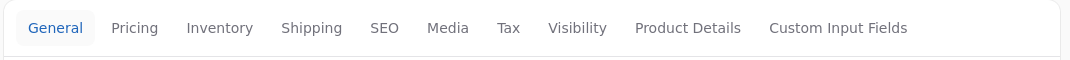 The product form's tabs