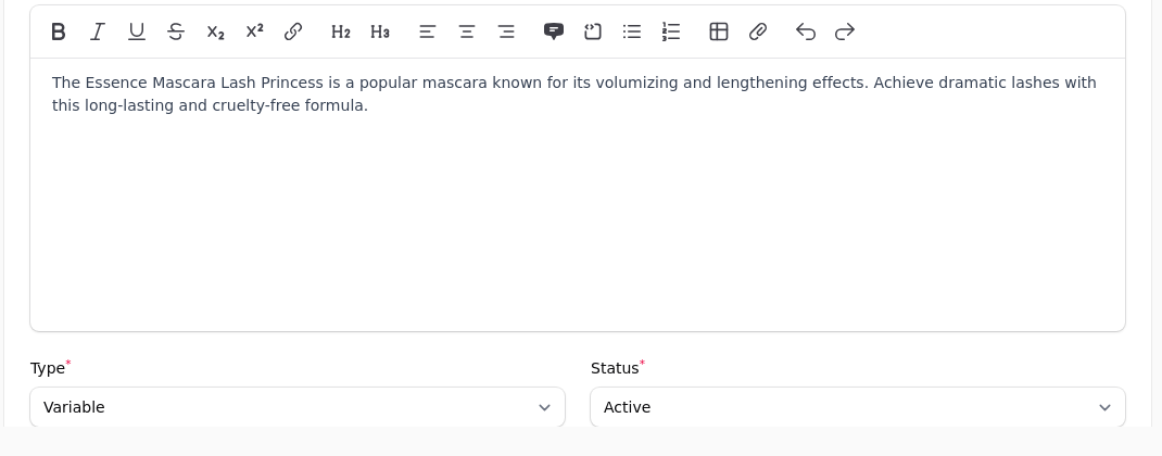 Type and status